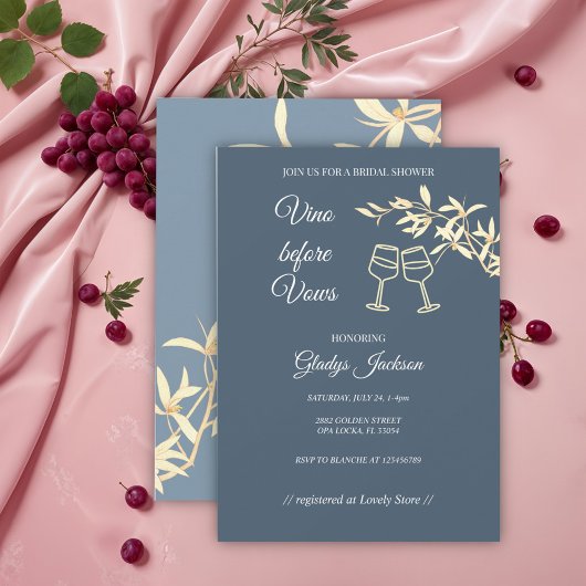 Timeless Floral Symphony Vino vor Vows Einladung