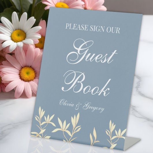 Timeless Floral Symphony Wedding Guestbook Sockelschild