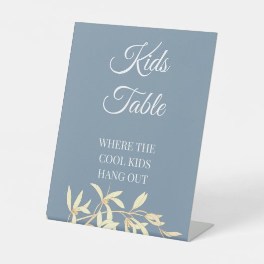 Timeless Floral Symphony Wedding Kids Table Sockelschild (Vorderseite)