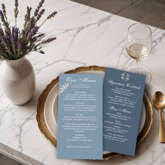 Timeless Floral Symphony Wedony Menu Menükarte