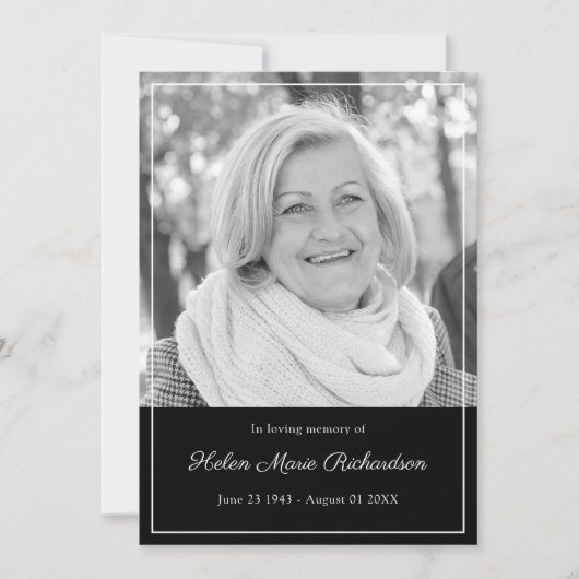 Timeless Foto-Beileid in liebevollem Dankeskarte (Vorderseite)