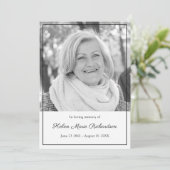 Timeless Foto-Beileids-gerahmtes Beileid-Begräbnis Dankeskarte (Stehend Vorderseite)