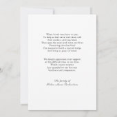 Timeless Foto-Beileids-gerahmtes Beileid-Begräbnis Dankeskarte (Rückseite)