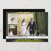 Timeless Foto-Hochzeit des Chic-drei danken Ihnen Dankeskarte (Vorne/Hinten)