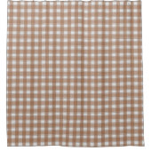 Timeless Gingham Earthy Brown Duschvorhang (Vorderseite)