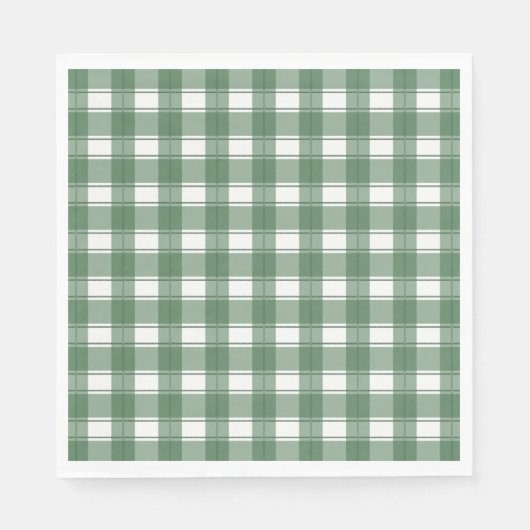 Timeless Gingham Green Serviette (Vorderseite)
