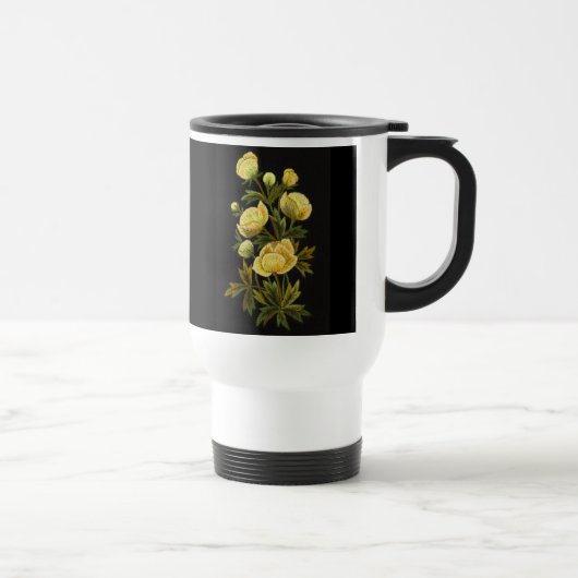 Timeless Globeflower weiße Reise-Tasse Reisebecher (Rechts)