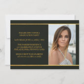 Timeless Gold Green Foto Abschluss Einladung (Rückseite)