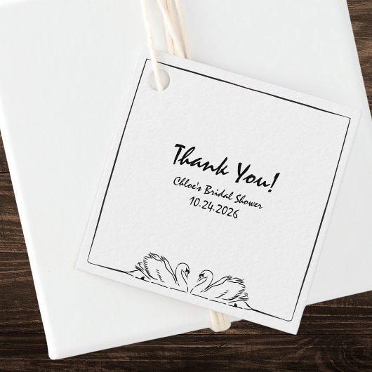 Timeless Handwriting Swan Brautparty Danke Geschenkanhänger