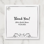 Timeless Handwriting Swan Brautparty Danke Geschenkanhänger (Vorderseite)