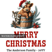 Timeless highland cow Christmas napkins red black Serviette