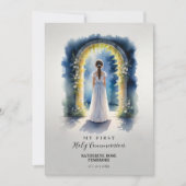 Timeless Holy First Communion Nice Girl  Einladung (Vorderseite)