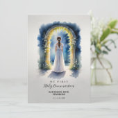 Timeless Holy First Communion Nice Girl  Einladung (Stehend Vorderseite)