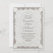 Timeless Lace Faux Embroidered Formal Wedding Einladung (Vorderseite)