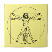 Timeless Leonardo da Vinci Artwork Vitruvian Man Fliese (Vorderseite)