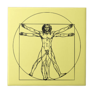 Timeless Leonardo da Vinci Artwork Vitruvian Man Fliese