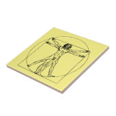 Timeless Leonardo da Vinci Artwork Vitruvian Man Fliese (Seite)