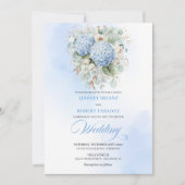 Timeless Light Blue Hydrangea Wedding Invitation Einladung (Vorderseite)