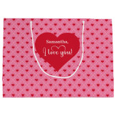 Timeless Love Hearts I Love You Personalized Gift  Große Geschenktüte (Rückseite)