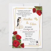 Timeless Love Red Elegance Wedding Invitation Einladung (Vorderseite)
