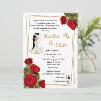 Timeless Love Red Elegance Wedding Invitation Einladung