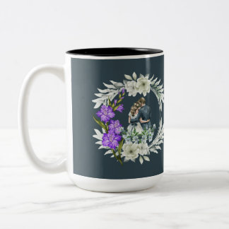 Timeless love story dark teal zweifarbige tasse