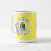 Timeless love story yellow zweifarbige tasse (Vorderseite Links)