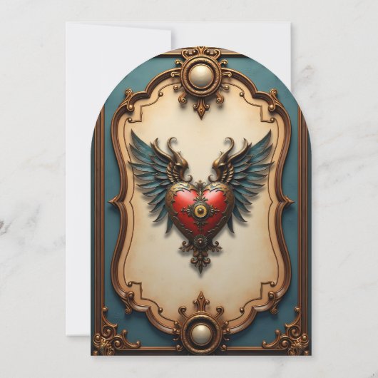 Timeless love, surreal elegance in steampunk style einladung (Rückseite)