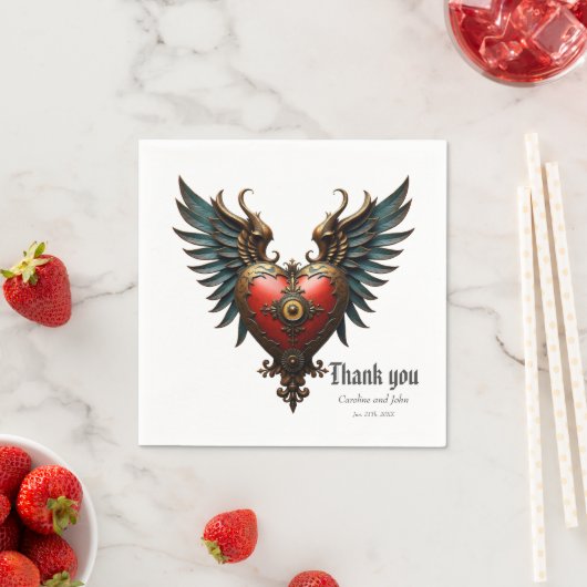 Timeless love, surreal elegance in steampunk style serviette (Beispiel)