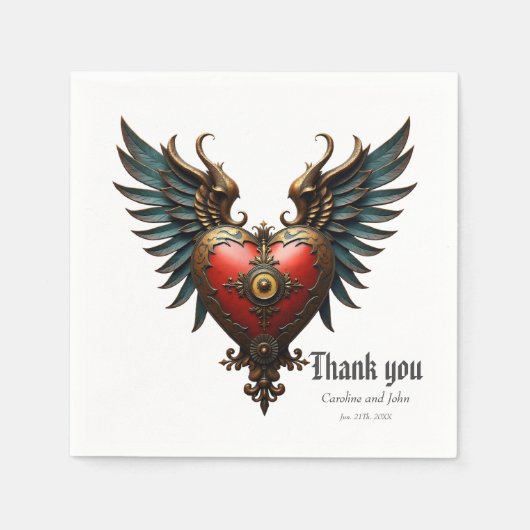 Timeless love, surreal elegance in steampunk style serviette (Vorderseite)