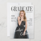 Timeless Magazine Cover Photo Graduation Einladung (Vorderseite)