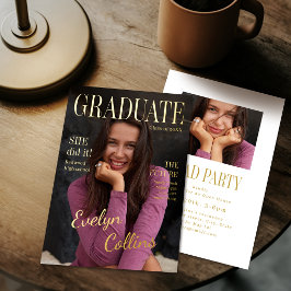 Timeless Magazine Cover Photo Graduation Folieneinladung