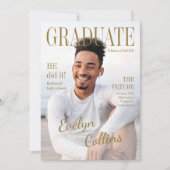 Timeless Magazine Cover Photo Graduation Invitatio Einladung (Vorderseite)
