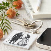 Timeless Medieval Romance Illustration Schlüsselanhänger (Vorderseite rechts)