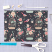 Timeless Midnight Birdcage Antiquitätendekoupage Seidenpapier (Handwerk)