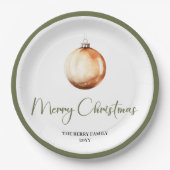 Timeless Minimal Christmas Personalized Family Pappteller (Vorderseite)