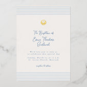 Timeless minimal modern baptism Foil Invitation Folieneinladung (Vorderseite)