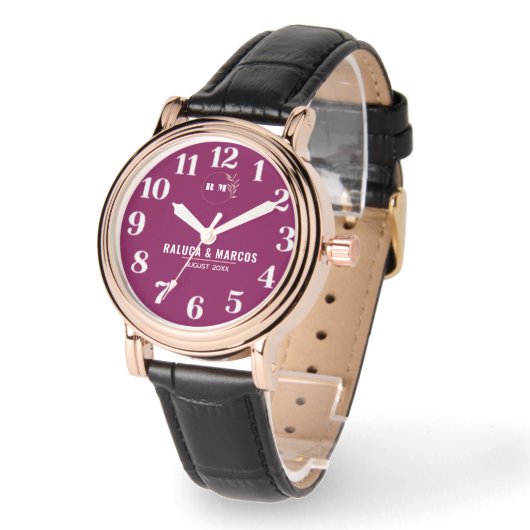 Timeless Minimalist Customizable Couple name   Armbanduhr (Winkel)