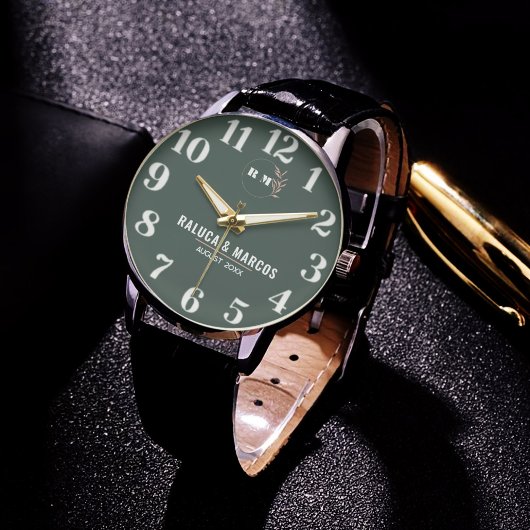 Timeless Minimalist Customizable Couple name   Armbanduhr