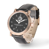 Timeless Minimalist Monogram Couple’s Names Armbanduhr (Winkel)