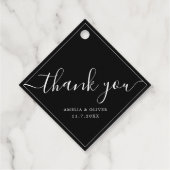 Timeless Modern Minimalist Wedding | Thank You Geschenkanhänger (Rückseite)