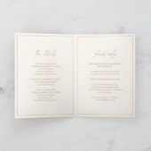 Timeless Monogram Ivory and Gold Elegante Wedding Einladung (Innenseite)