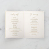 Timeless Monogram Ivory and Gold Elegante Wedding Programm (Innenseite)