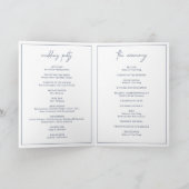 Timeless Monogram Navy Blue Elegant Wedding Programm (Innenseite)