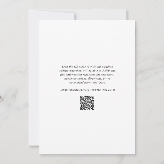 Timeless Monogram QR Code Modern Wedding Einladung (Rückseite)