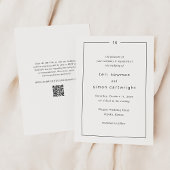 Timeless Monogram QR Code Modern Wedding Einladung