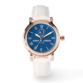 Timeless Monogrammed Couple’s Name Armbanduhr (Vorderseite)