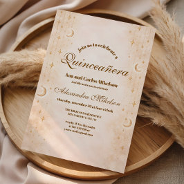 Timeless Moon And Stars Quinceañera Einladung