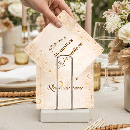 Timeless Moon And Stars Quinceañera Serviette