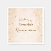 Timeless Moon And Stars Quinceañera Serviette (Vorderseite)